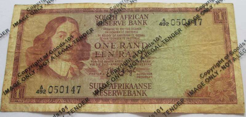 One Rand Republic of South Africa Serial Nr A492 050147