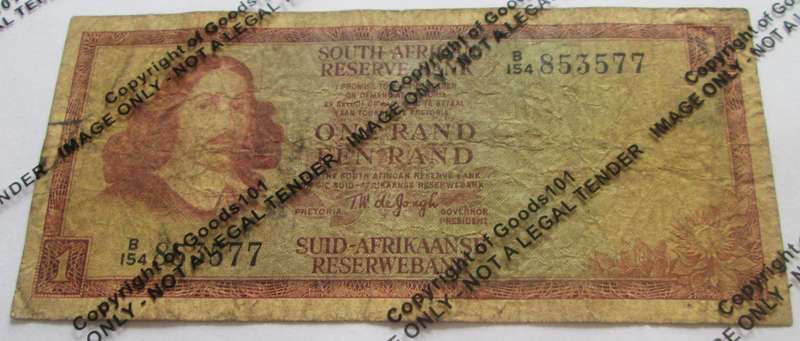 One Rand Republic of South Africa Serial Nr B154 853577