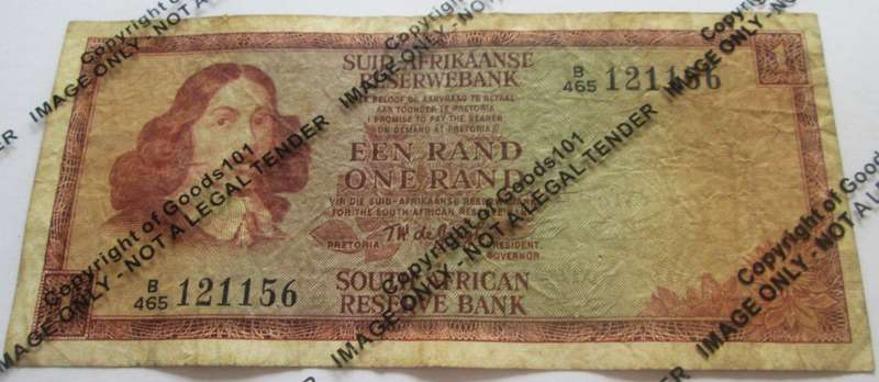 One Rand Republic of South Africa Serial Nr B465 121156