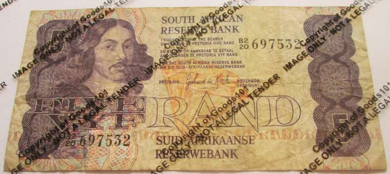 Five Rand Republic of South Africa Serial Nr B220 697532