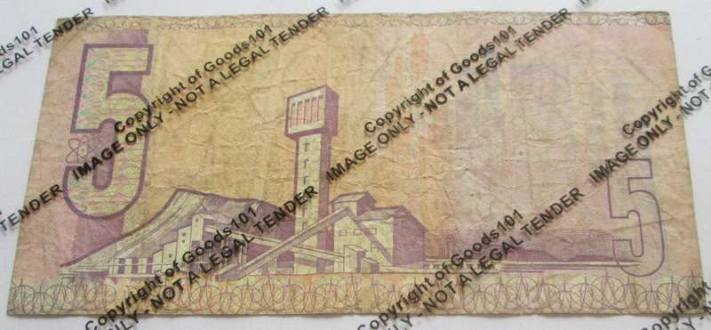 Five Rand Republic of South Africa Serial Nr B322 534023
