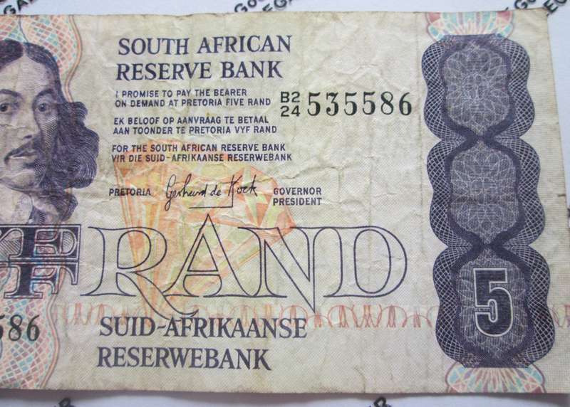 Five Rand Republic of South Africa Serial Nr B224 535586