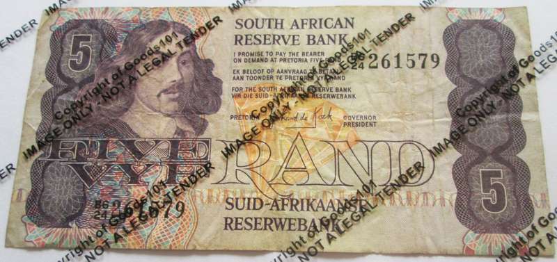 Five Rand Republic of South Africa Serial Nr B624 261579