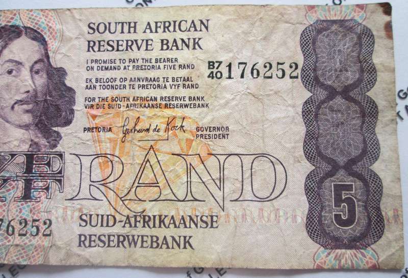 Five Rand Republic of South Africa Serial Nr B740 176252