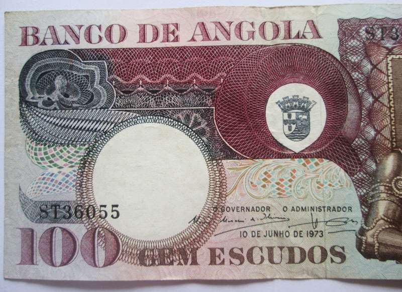 1973 Angola 100 Escudos Serial No ST 36055