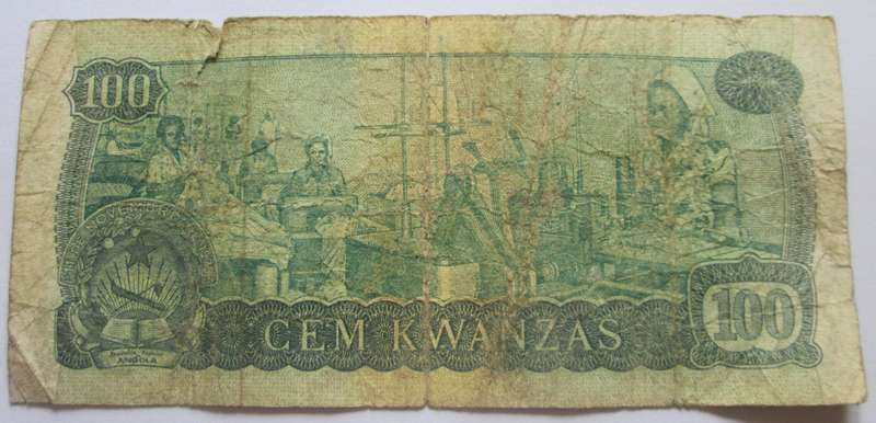 1976 Angola 100 Kwanzas Serial No BK 931622