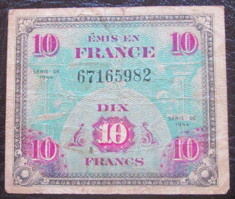 1944 France 10 Francs Series No 67165982
