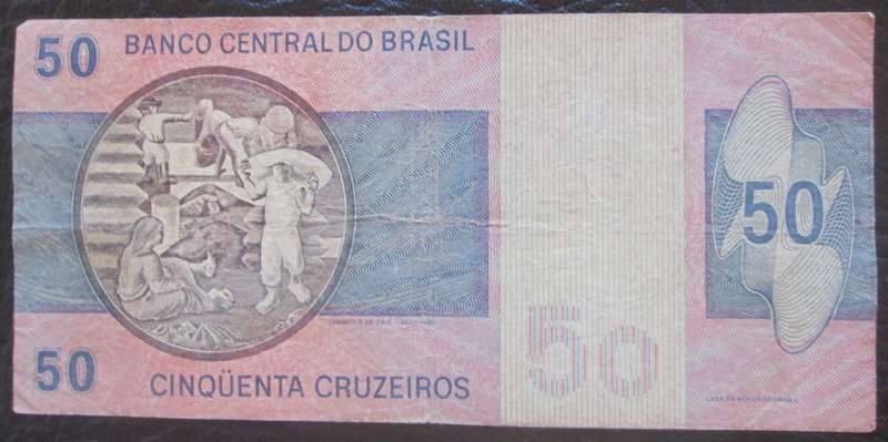 Brasil 50 Cruzeiros Serial No A05003 022006