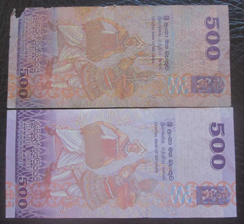Sri Lanka 500 Rupees Serial No T207 003694 - T19 112945