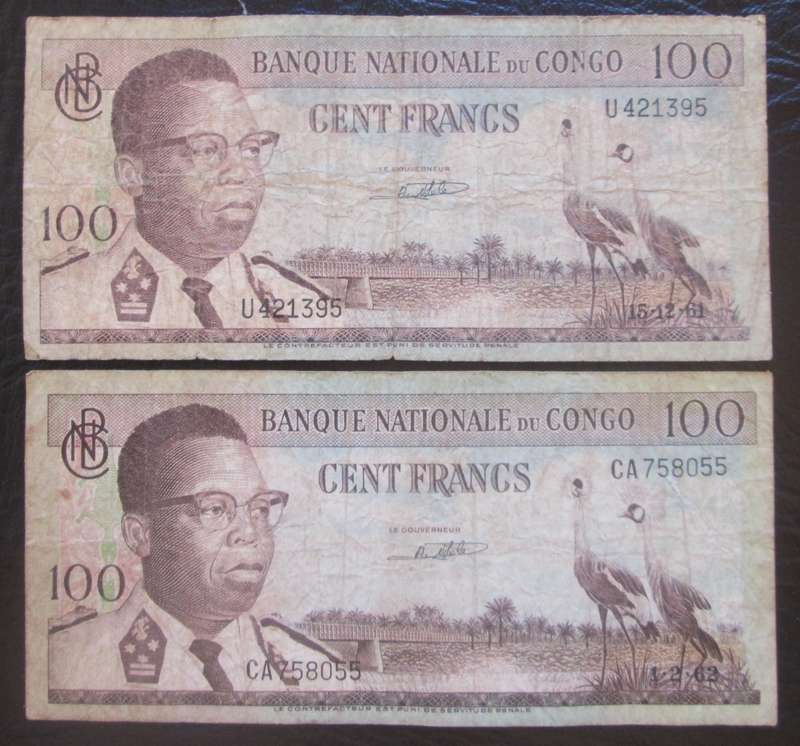 1961 - 1968 Congo 100 Francs
