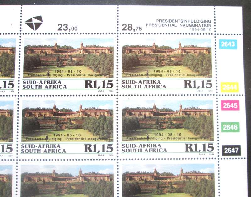 1994 South Africa Presidential Inauguration Parliament Stamps Sheet