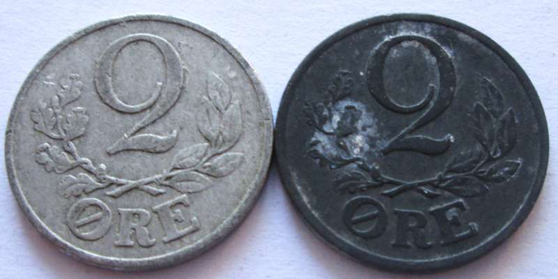 2 Ore Denmark 1941 + 1942