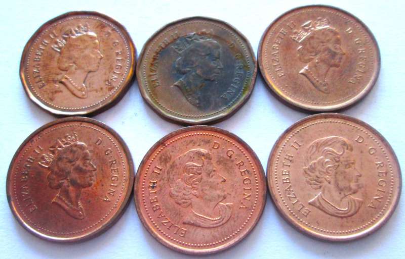 1 Cent Canada 1991 + 1994 + 1999 + 2000 + 2004 + 2006