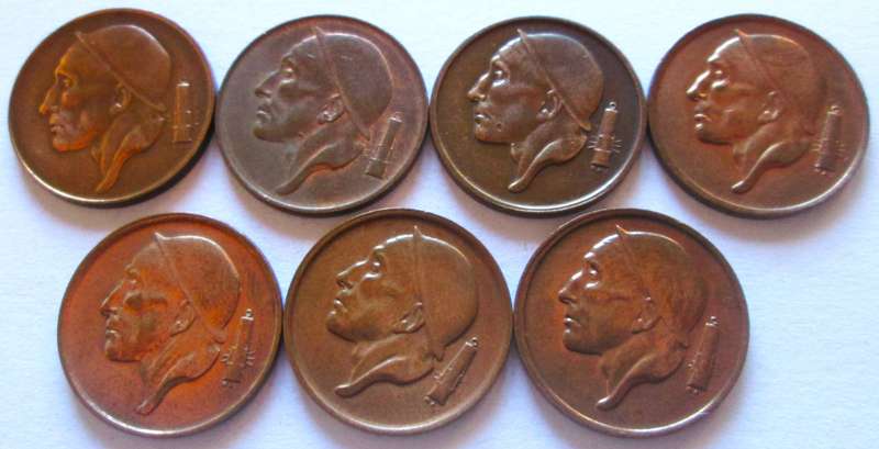 50 Centimes Belgium 1953 - 1955 + 1957 + 1959 + 1966 + 1979
