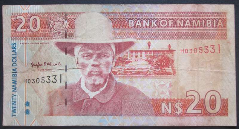 20 Namibian Dollars Namibia Serial No H0305331