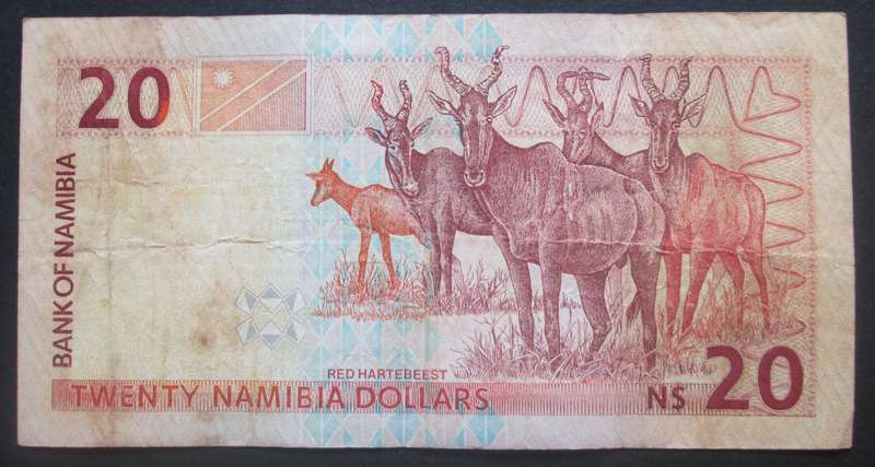 20 Namibian Dollars Namibia Serial No H0305331