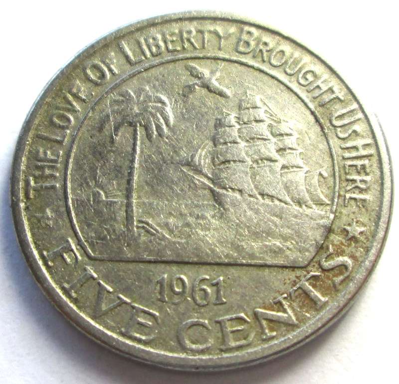 1961 Liberia 5 Cents