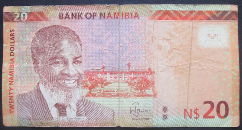 2015 Namibia 20 Namibian Dollars Serial No D94 563014