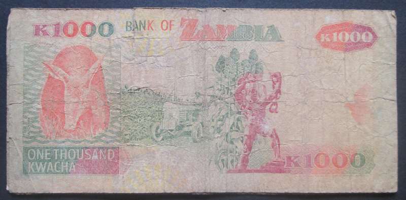 2001 Zambia 1000 Kwacha