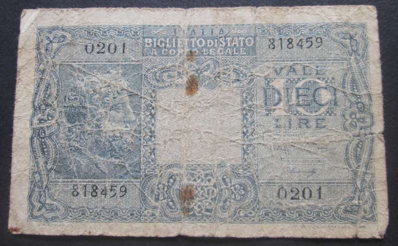 10 Lire Italy Serial No 0201 818459