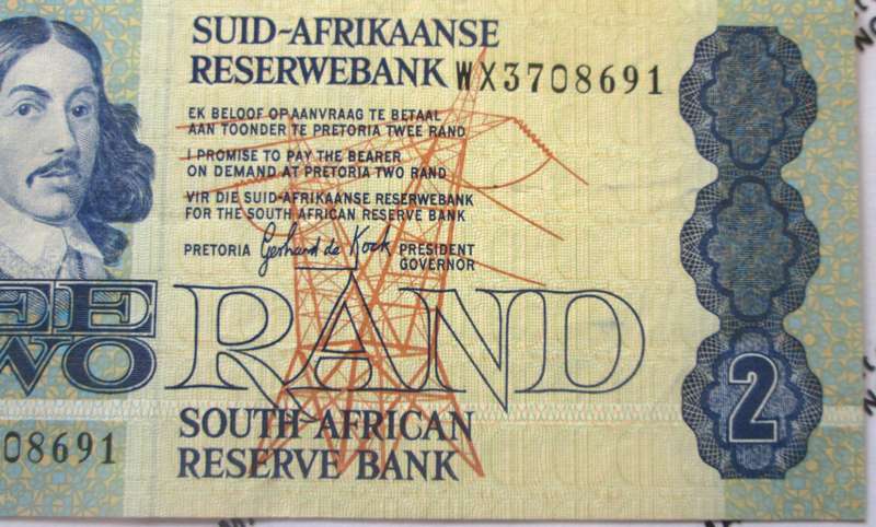 Two Rand Republic of South Africa Serial Nr WX3708691 Replacement Note