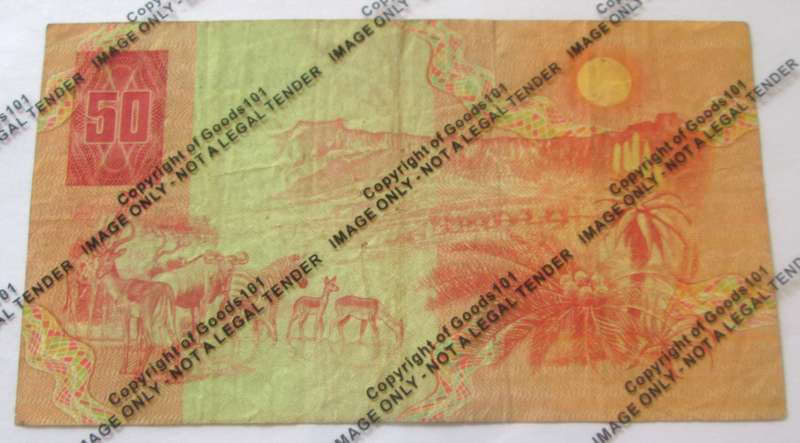 Fifty Rand Republic of South Africa Serial Nr AU6140804 E