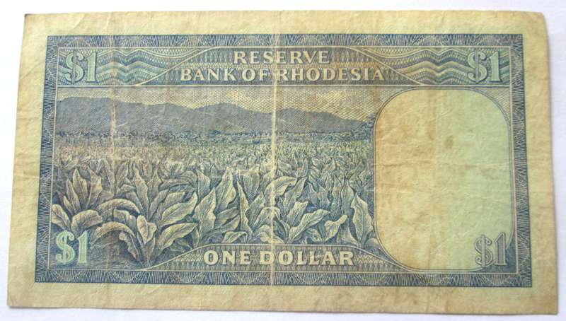 1978 One Dollar Reserve Bank of Rhodesia Serial No L109 289657