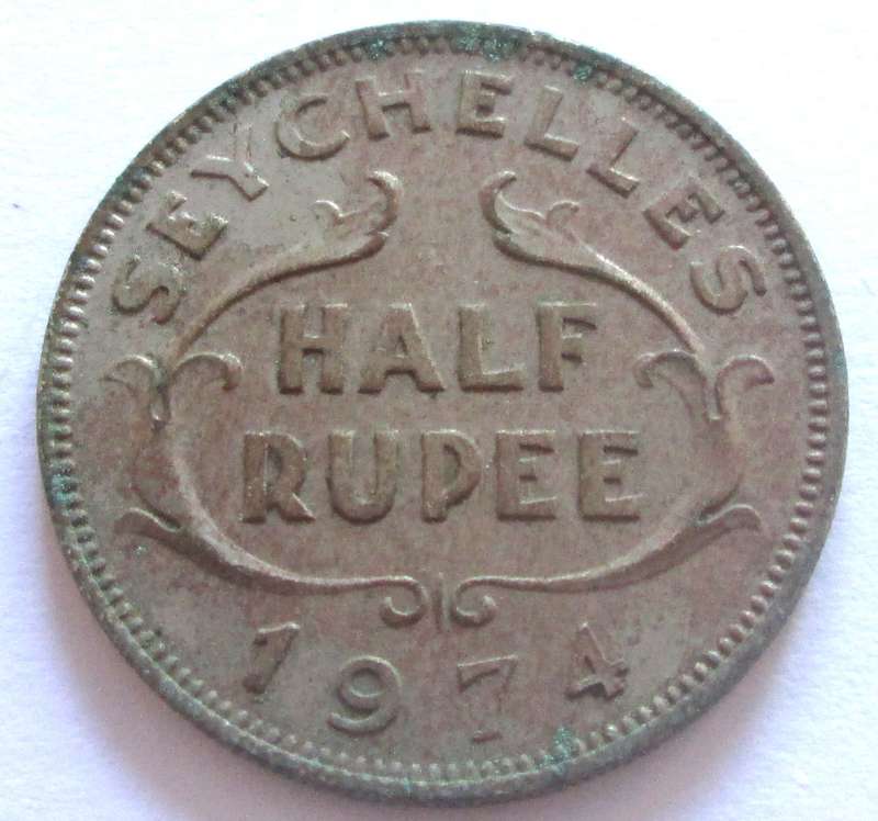1974 Seychelles Half Rupee