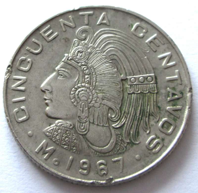 1967 Mexico 50 Centavos