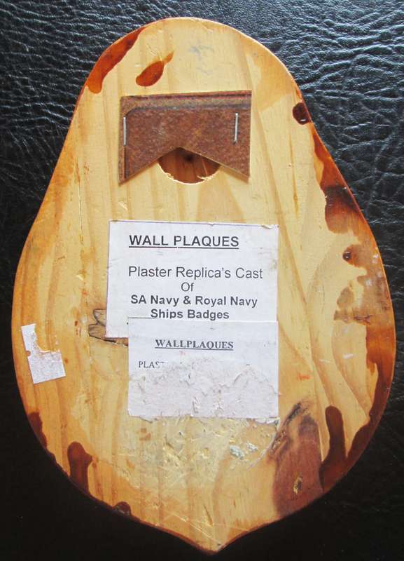 Royal Navy Ship`s Crest Wall Plaque Simon van der Stel Hand-Painted Plaster