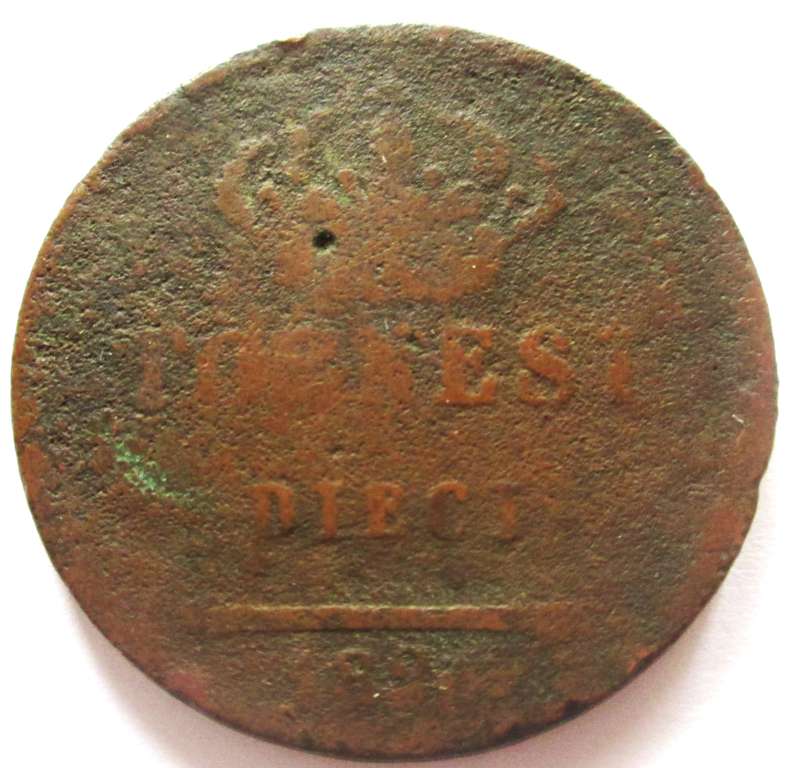 1825 Italy 10 Tornesi