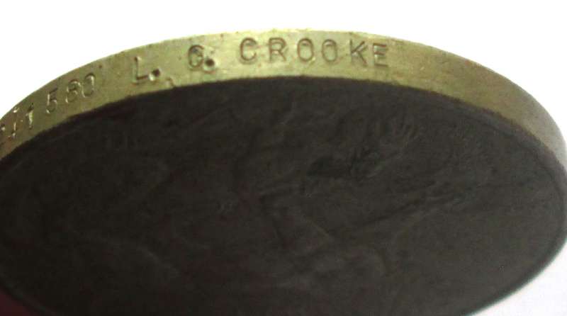 King George WWII 1939 - 1945 Service Medal Name L G Crooke No 241580