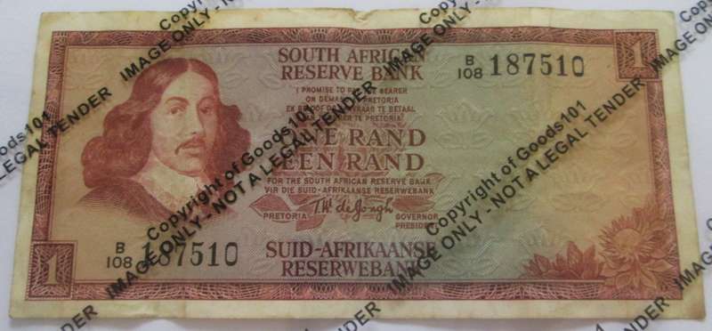 One Rand Republic of South Africa Serial Nr B108 187510