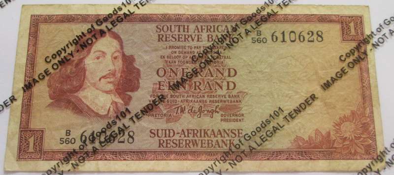 One Rand Republic of South Africa Serial Nr A560 610628