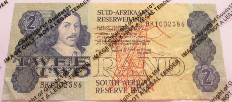 Two Rand Republic of South Africa Serial Nr BK1002386