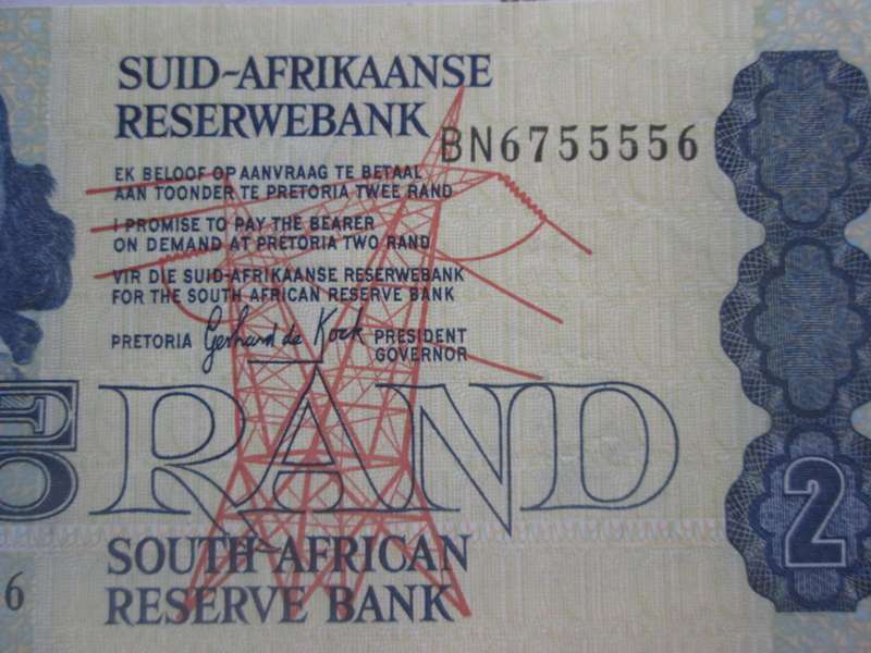 Two Rand Republic of South Africa Serial Nr BN6755556