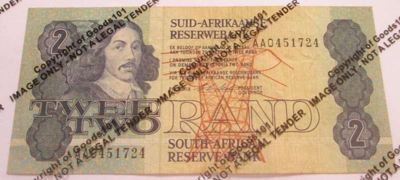 Two Rand Republic of South Africa Serial Nr AA0451724