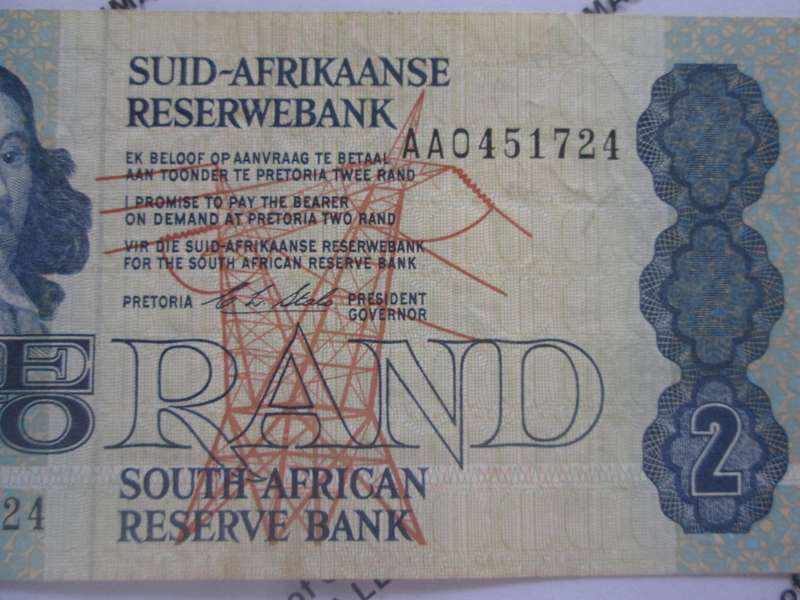 Two Rand Republic of South Africa Serial Nr AA0451724