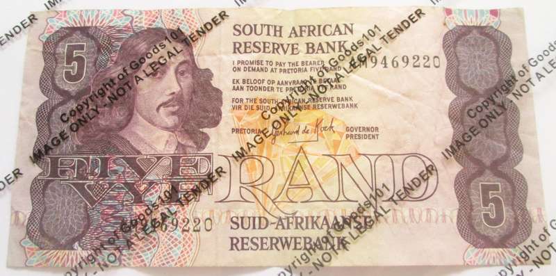 Five Rand Republic of South Africa Serial Nr AM9469220