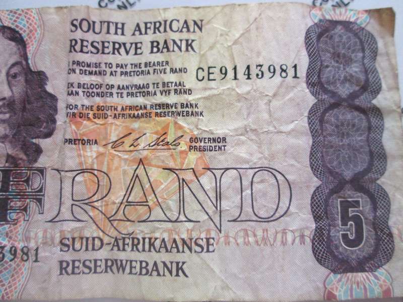 Five Rand Republic of South Africa Serial Nr CE9143981
