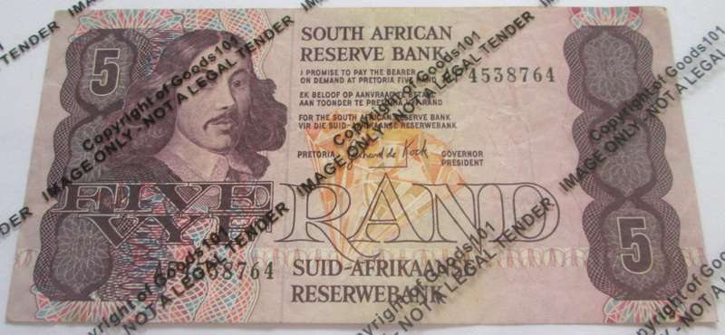 Five Rand Republic of South Africa Serial Nr AF4538764