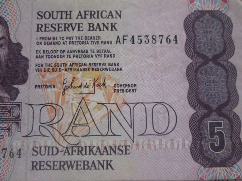 Five Rand Republic of South Africa Serial Nr AF4538764