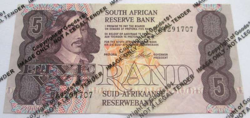 Five Rand Republic of South Africa Serial Nr BA4291707