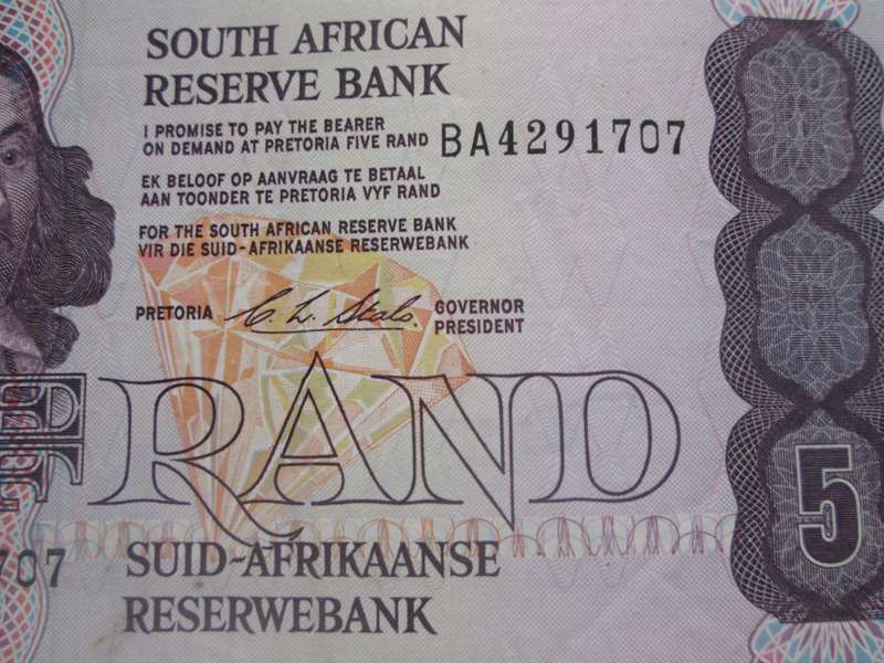 Five Rand Republic of South Africa Serial Nr BA4291707