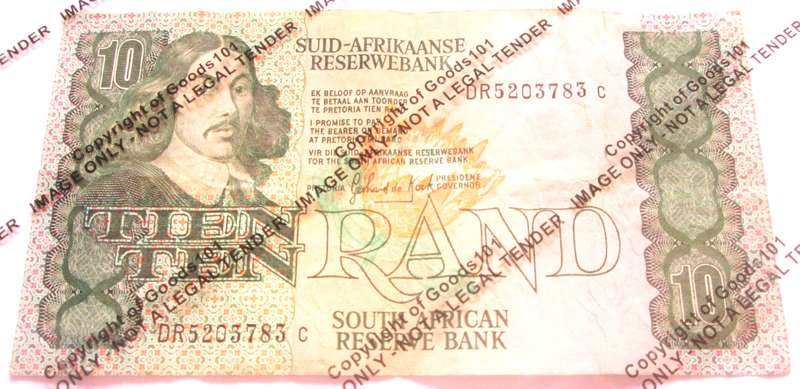 Ten Rand Republic of South Africa Serial Nr DR5203783 C