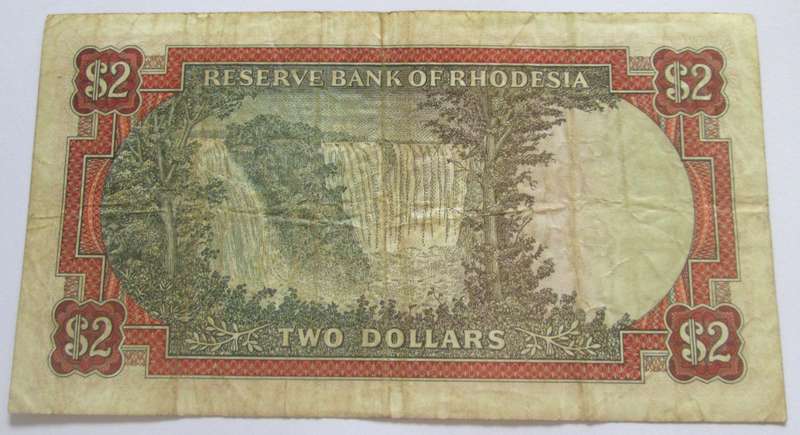 1977 Two Dollars Rhodesia Banknote Serial Nr K133 825204