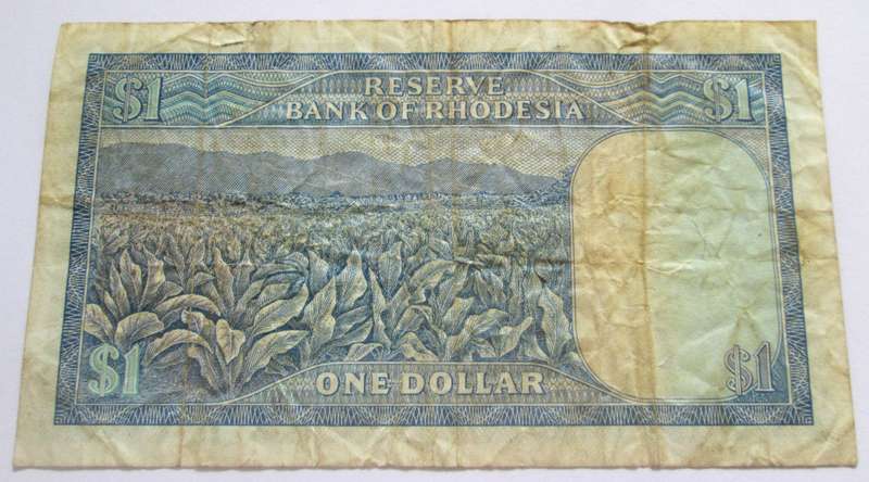 1978 One Dollars Rhodesia Banknote Serial Nr L109 633404