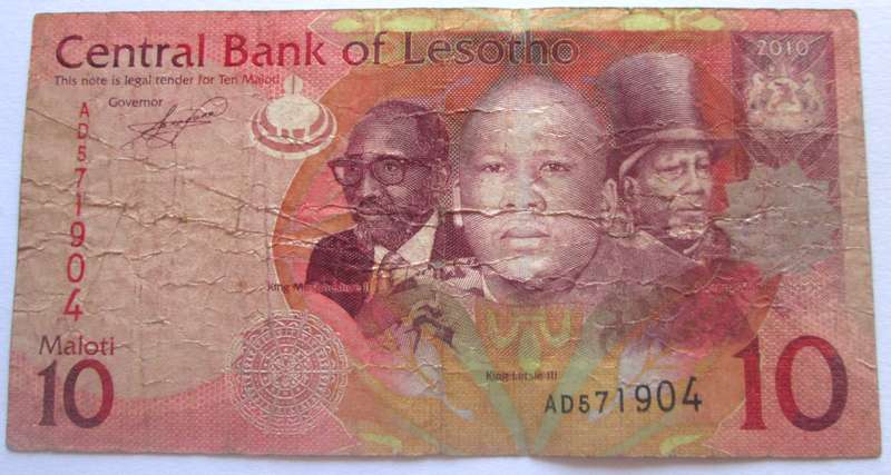 2010 Lesotho 10 Maloti Nr AD 571904