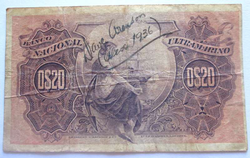 1914 Mozambique 20 Centavos Serial Nr A2458347