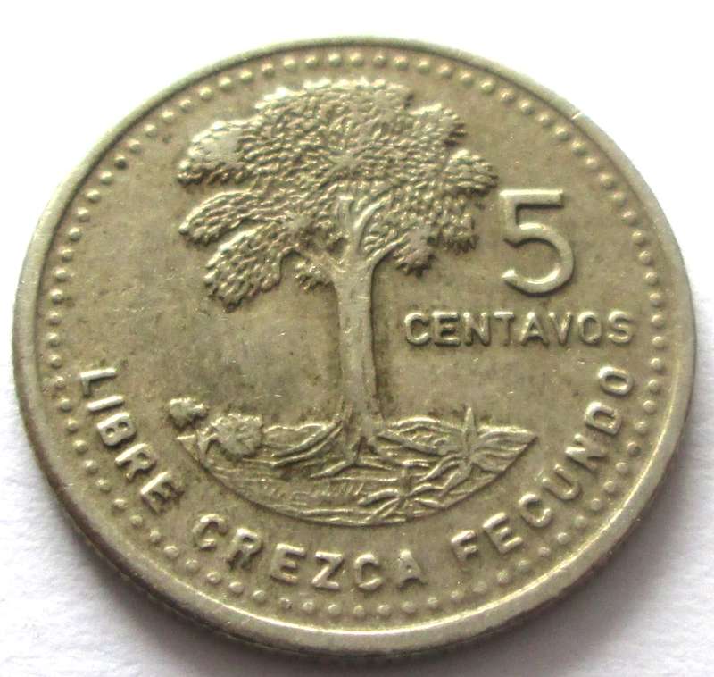 1986 Guatemala 5 Centavos